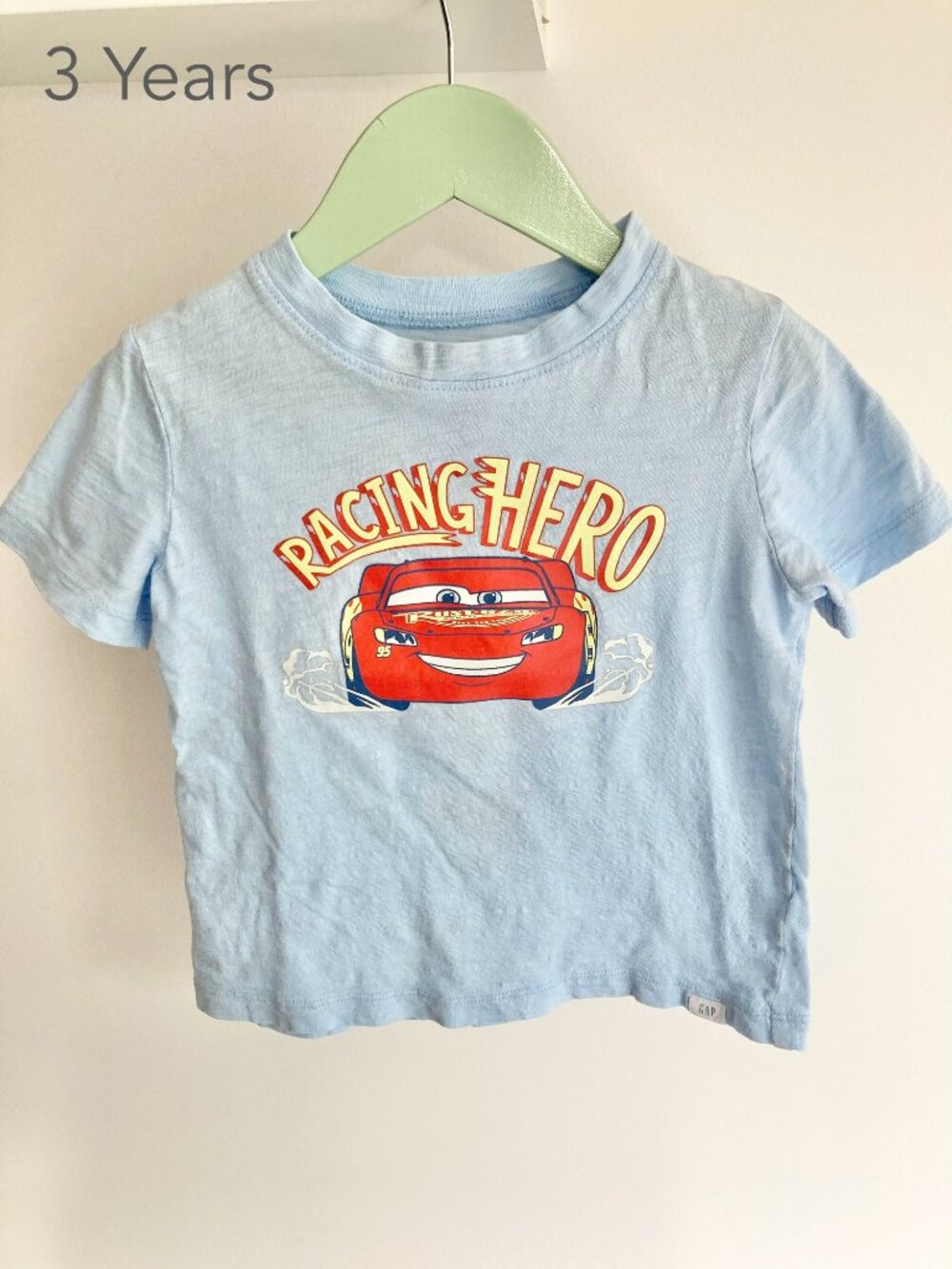 🪴5/$30 GAP 3 Years Toddler Cars Vehicles Disney Blue T-Shirt Summer Beach